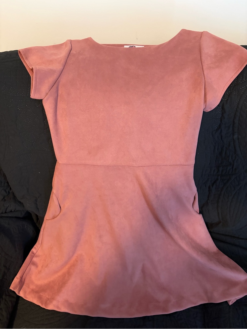 Dusty Rose Short Sleeve Mini Dress — Feminine A-Line
